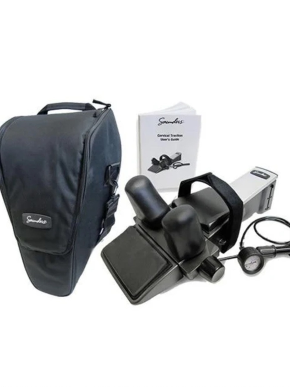 SAUNDERS CERVICAL TRACTION DEVICE WITH BLACK CARRYING CASE NECK PHYSICAL THERAPY